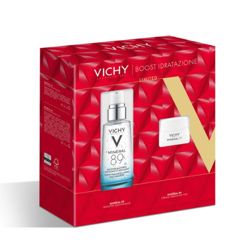 Cofanetto Mineral 89 Vichy 50ml + 15ml - Protocollo Idratante Fortificante con Booster Quotidiano e Crema Leggera Idratante 72h